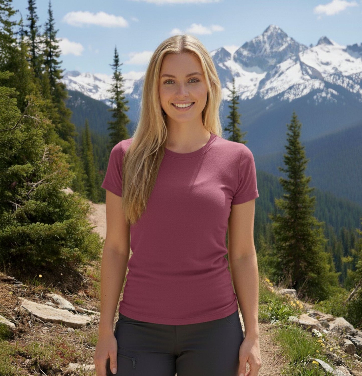 100% Merino Wool T-shirt for Women